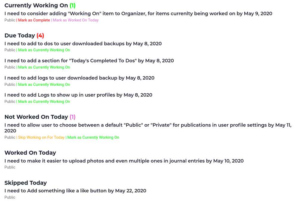 Best To Do List Ever? Organizer Revamp and Other Updates